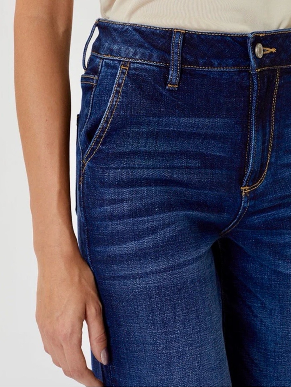Kancan Wide-Leg Women's Jeans - Dark Blue Sz 9/28 - Picture 3 of 13
